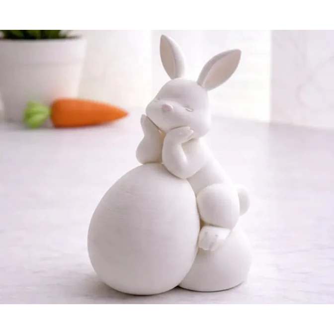 Figura Decorativa De Conejito En Huevo 4