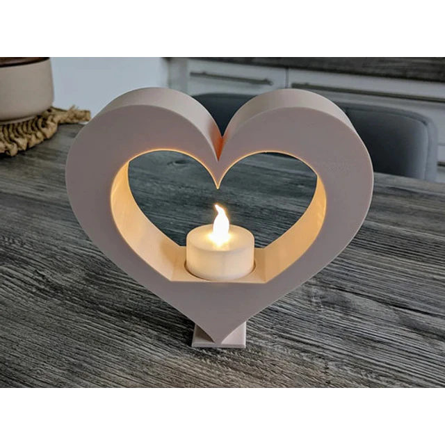 Figura Decorativa Portavela De Té En Forma De Corazón