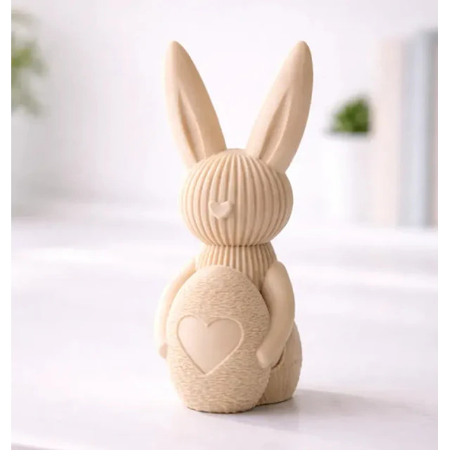 Figura Decorativa De Conejo De Pascua Con Huevo