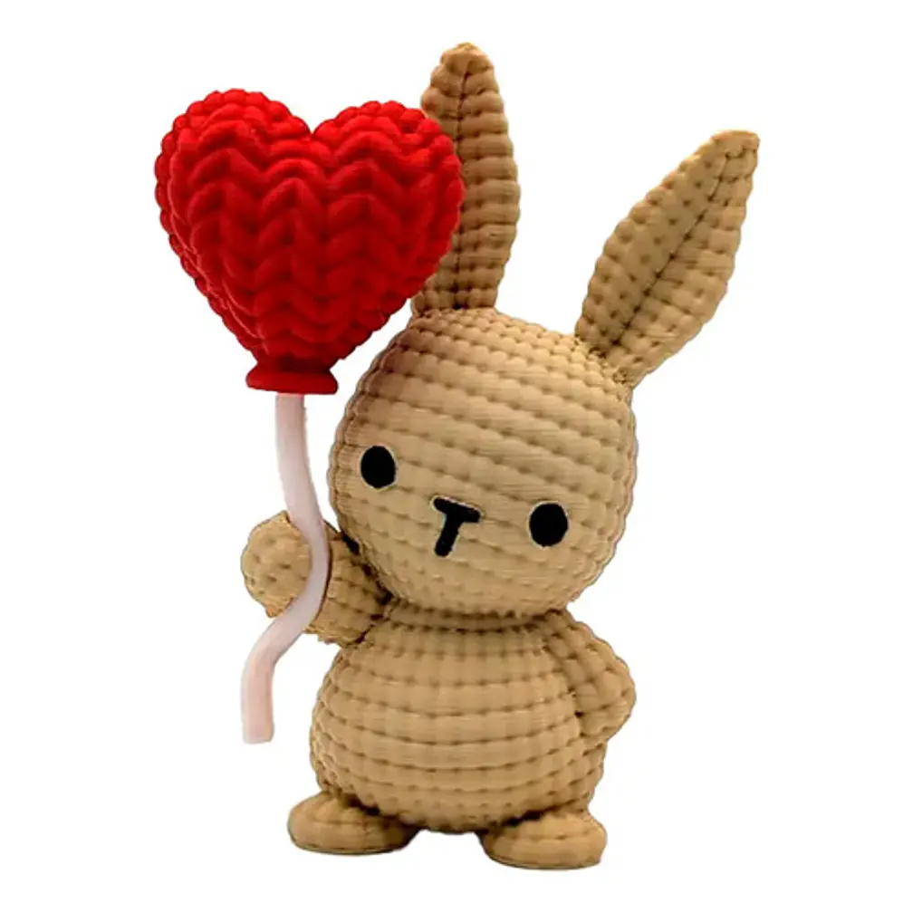 Figura Decorativa Conejo De Punto Con Globo De Corazón 1
