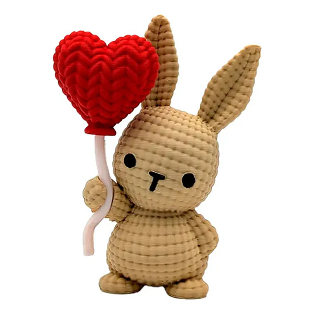 Figura Decorativa Conejo De Punto Con Globo De Corazón