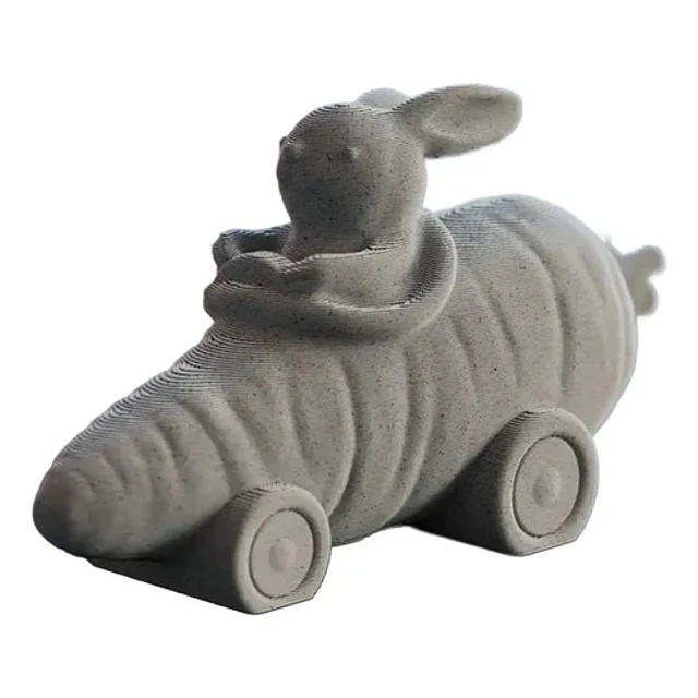 Figura Decorativa De Conejo Lindo En Carro De  Zanahoria