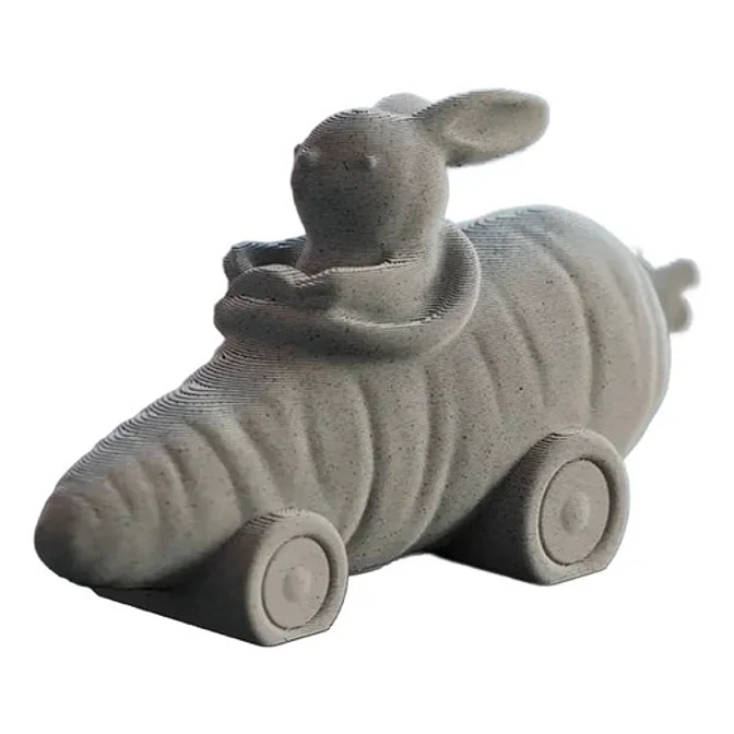 Figura Decorativa De Conejo Lindo En Carro De  Zanahoria 1