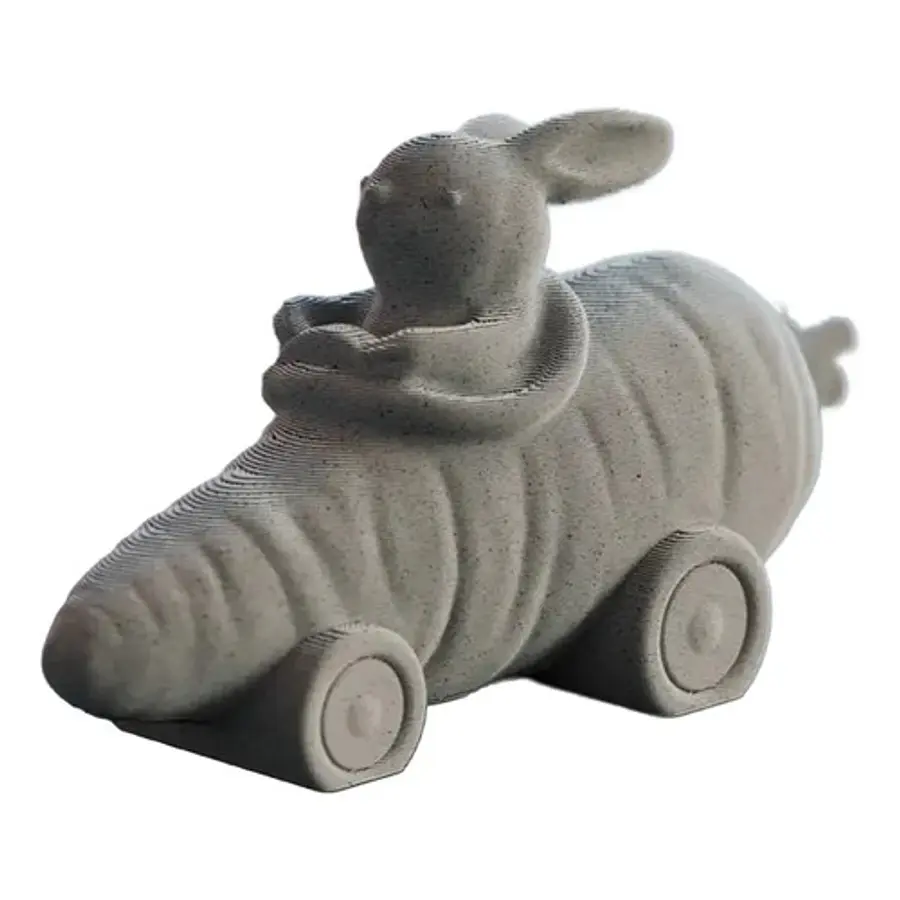 Figura Decorativa De Conejo Lindo En Carro De  Zanahoria