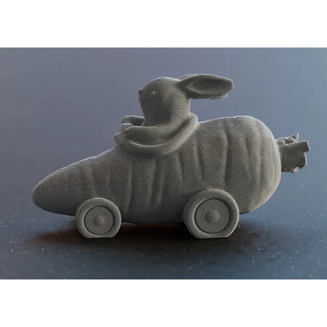 Figura Decorativa De Conejo Lindo En Carro De  Zanahoria