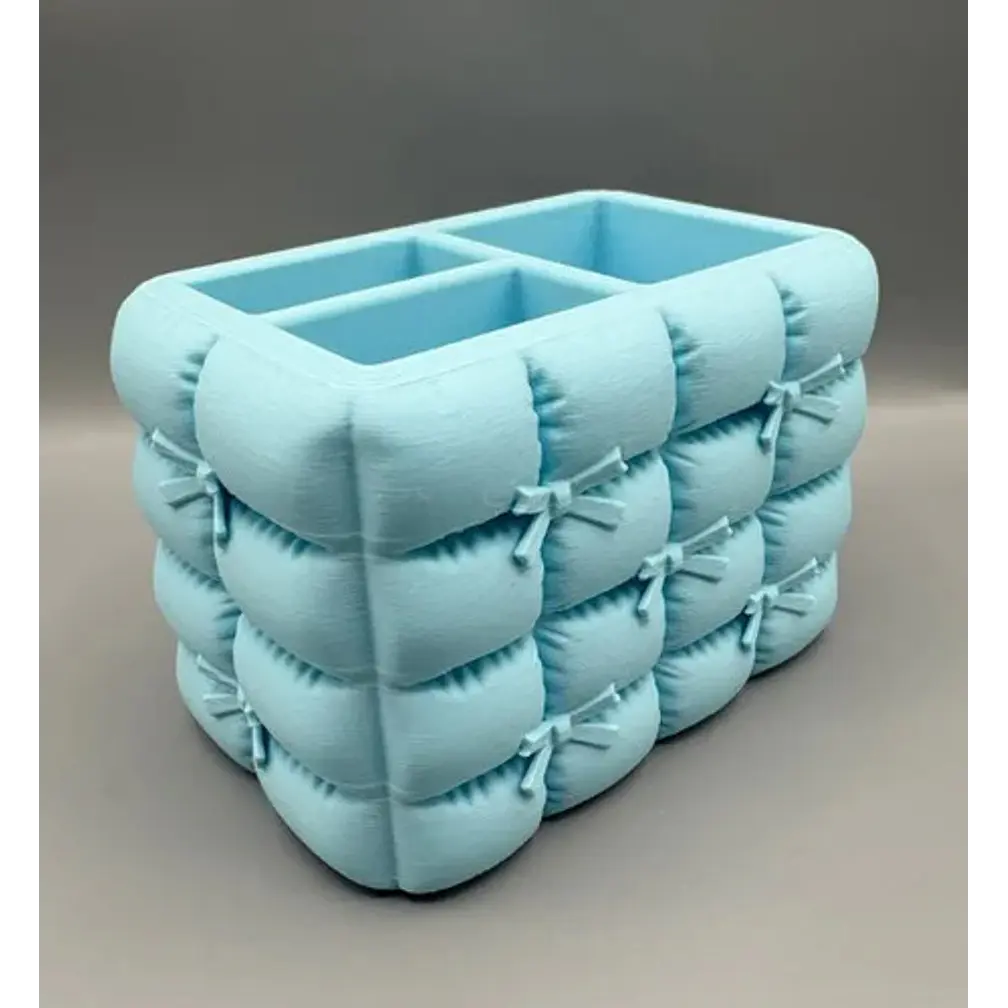 Organizador De Maquillaje Con Lazo Acolchado Estético 1