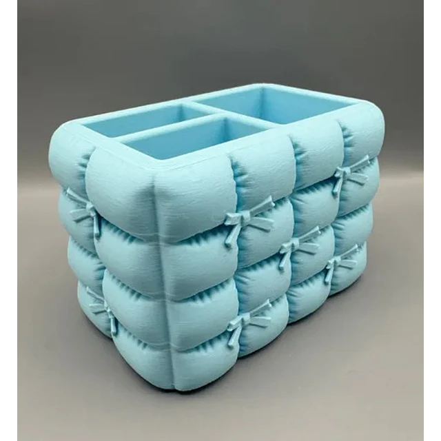 Organizador De Maquillaje Con Lazo Acolchado Estético