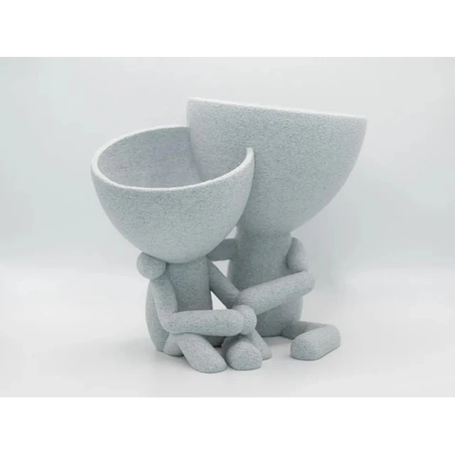 Figura Decorativa Macetero Madre E Hijo