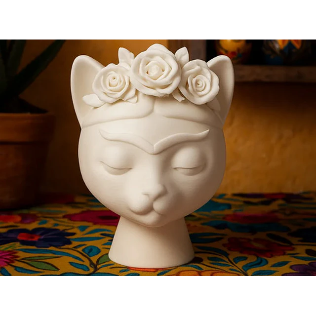 Escultura Frida Khalo De Gato