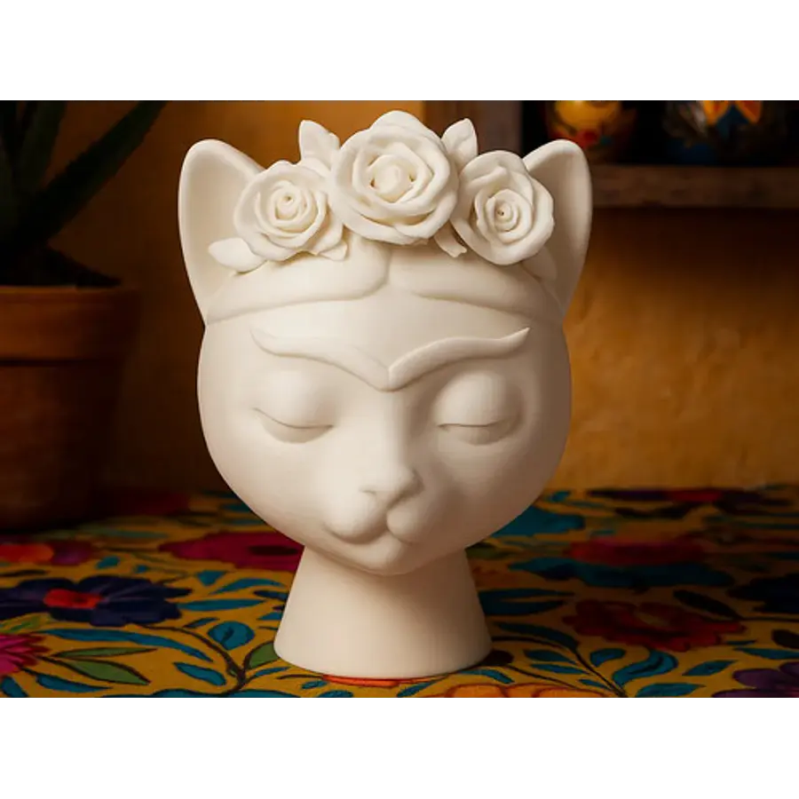 Escultura Frida Khalo De Gato
