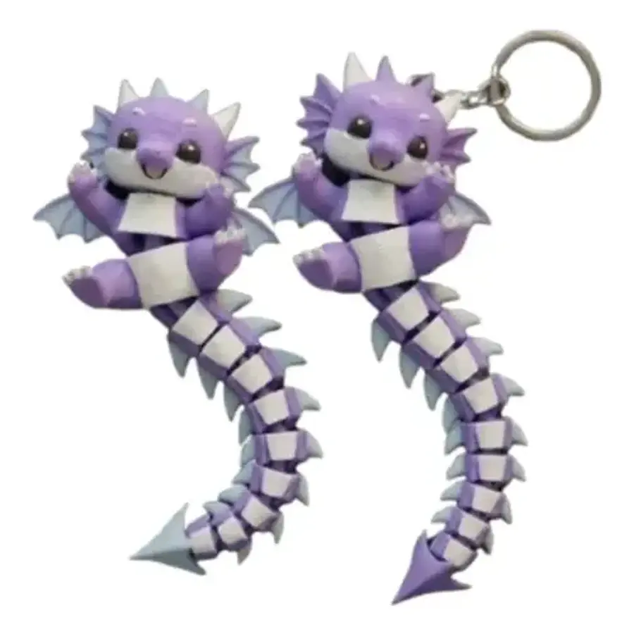 Llavero De Dragón Flexible (pack De 2)