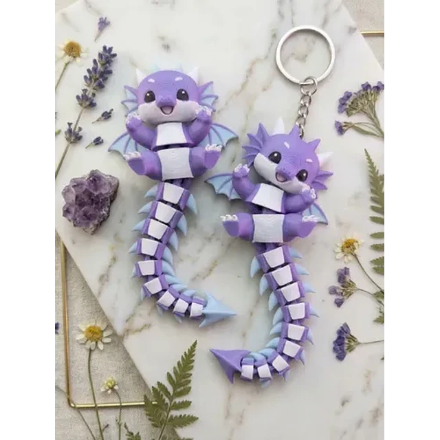 Llavero De Dragón Flexible (pack De 2)