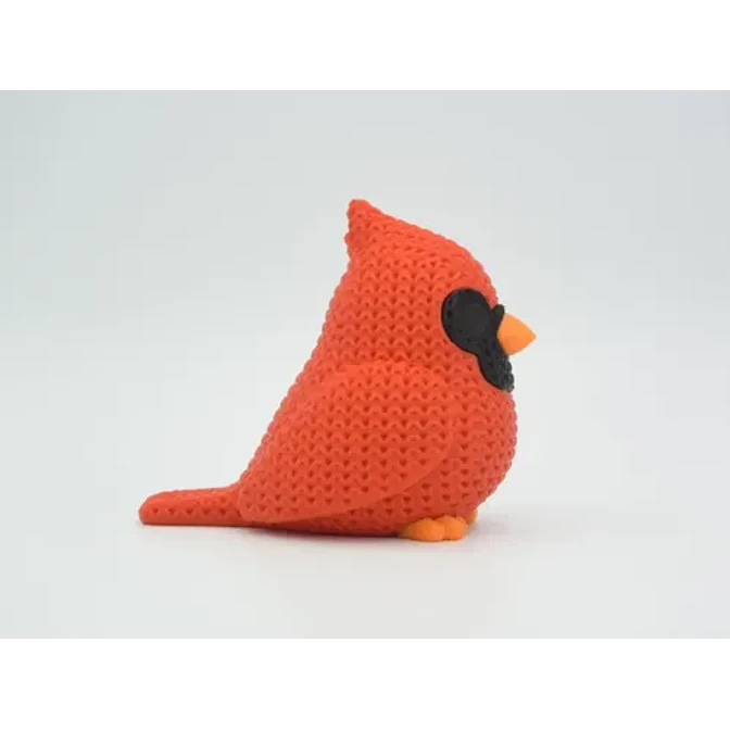 Figura Pájaro Cardenal Estilo Tejido 4