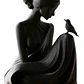 Escultura Decorativa- Dama Y Pajarito - Miniatura 1