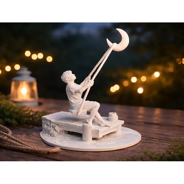 Escultura Decorativa- Niño Soñador