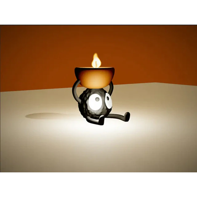 Portalámpara Para Vela De Té Susuwatari (duende De Hollín)