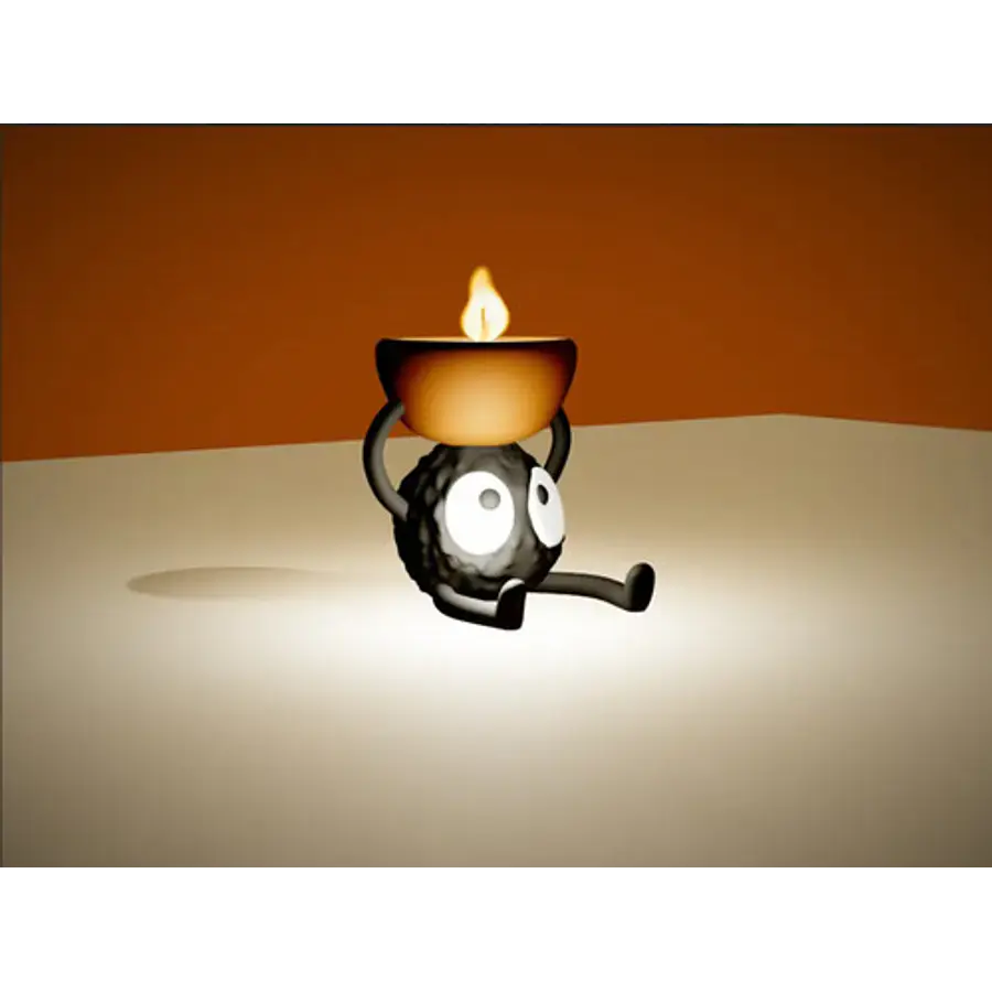 Portalámpara Para Vela De Té Susuwatari (duende De Hollín)