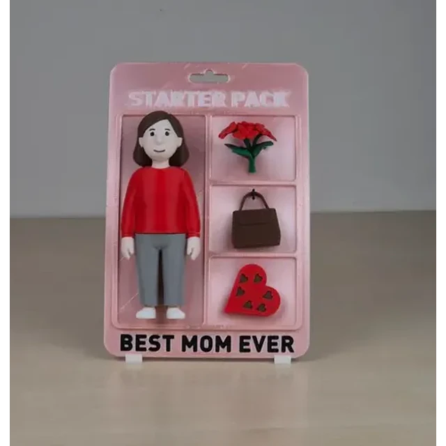 Figura Día De La Mamá, Con Accesorios Y Placa