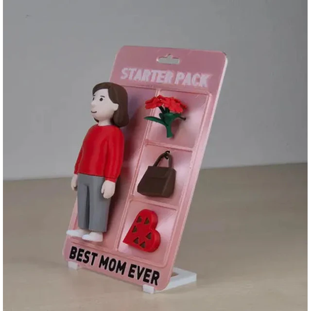 Figura Día De La Mamá, Con Accesorios Y Placa