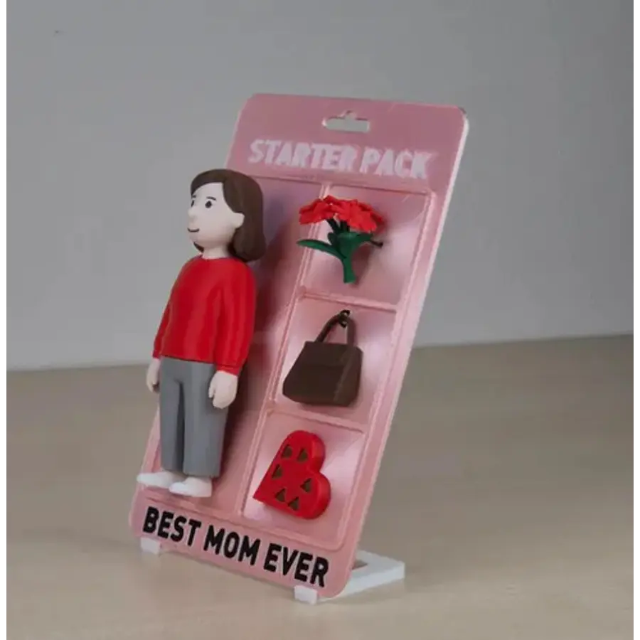 Figura Día De La Mamá, Con Accesorios Y Placa