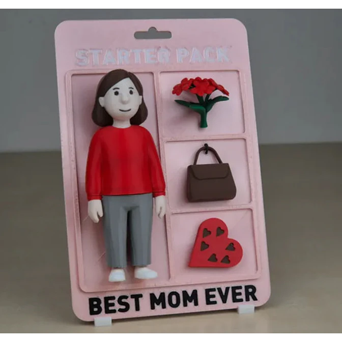 Figura Día De La Mamá, Con Accesorios Y Placa 3