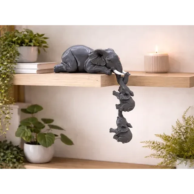 Figura Decoración- Familia De Elefantes