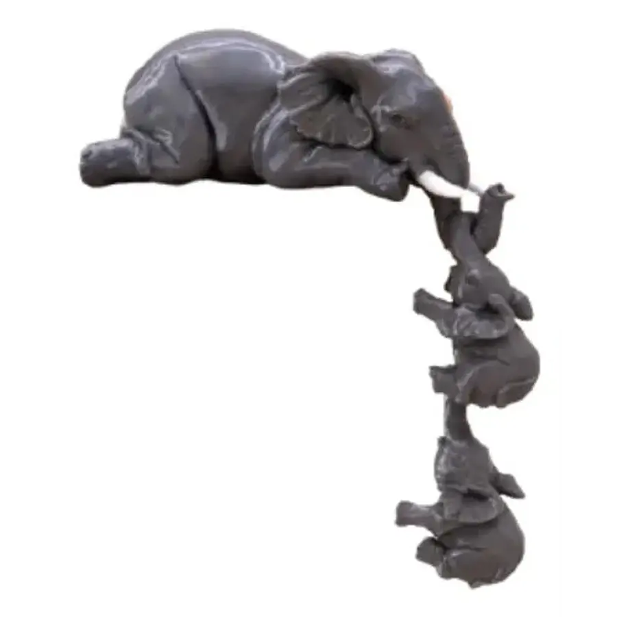 Figura Decoración- Familia De Elefantes