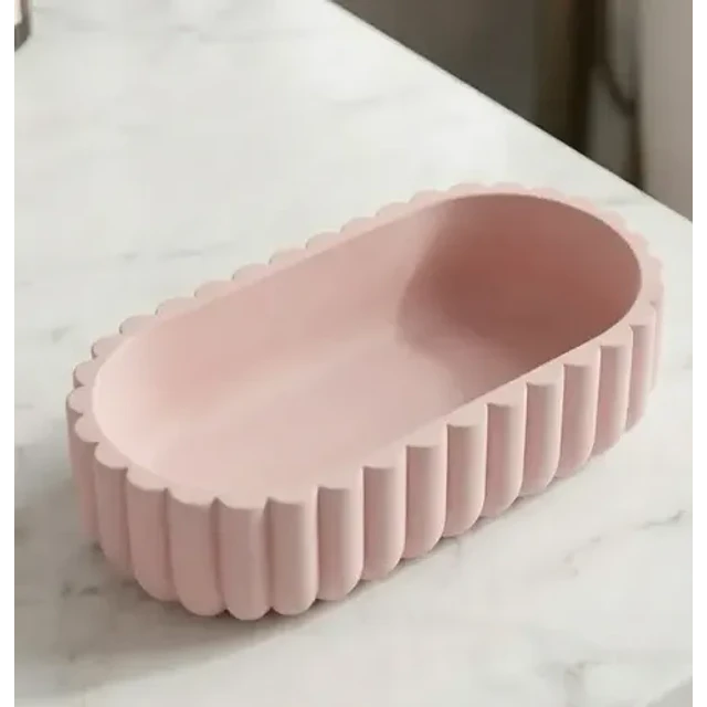 Bandeja De Tocador Ovalada Festoneada - Decoración Minimalis