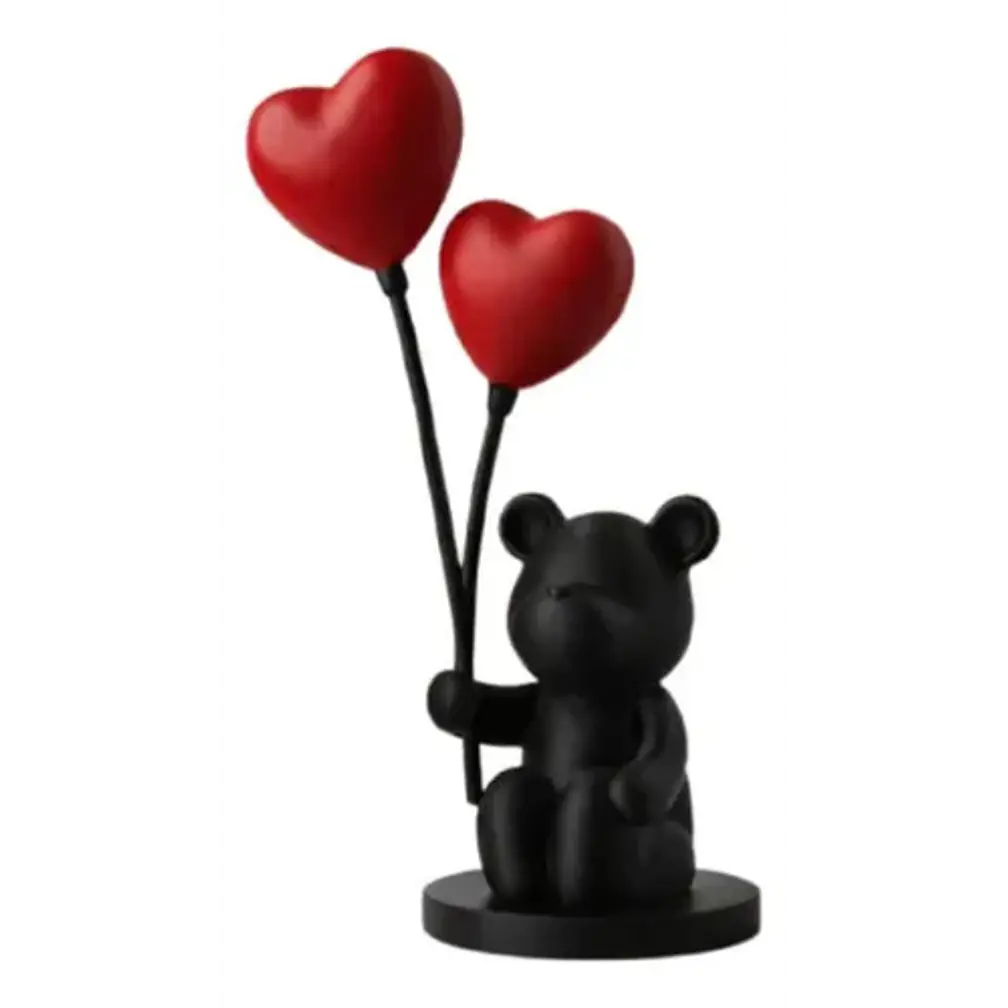 Escultura Decorativa- Oso Globos De Corazón 1