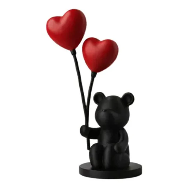 Escultura Decorativa- Oso Globos De Corazón