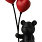 Escultura Decorativa- Oso Globos De Corazón - Miniatura 1