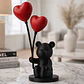Escultura Decorativa- Oso Globos De Corazón - Miniatura 2