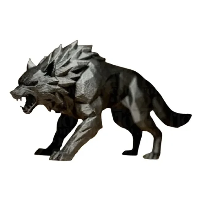 Escultura Decorativa- Lobo Geométrico