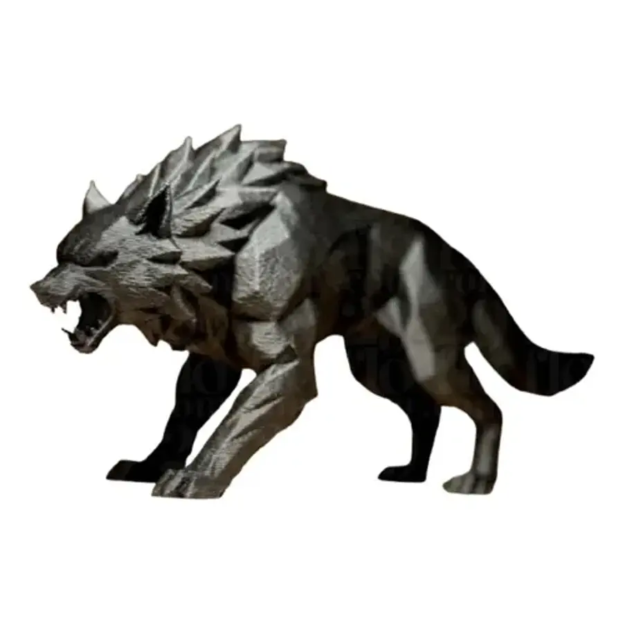 Escultura Decorativa- Lobo Geométrico