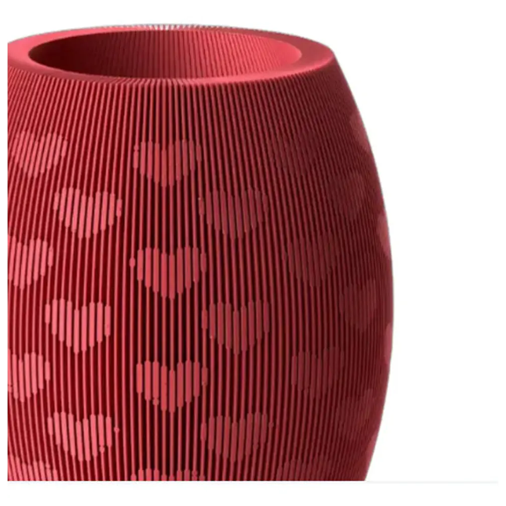 Jarrón Rojo Con Diseño De Corazones 2