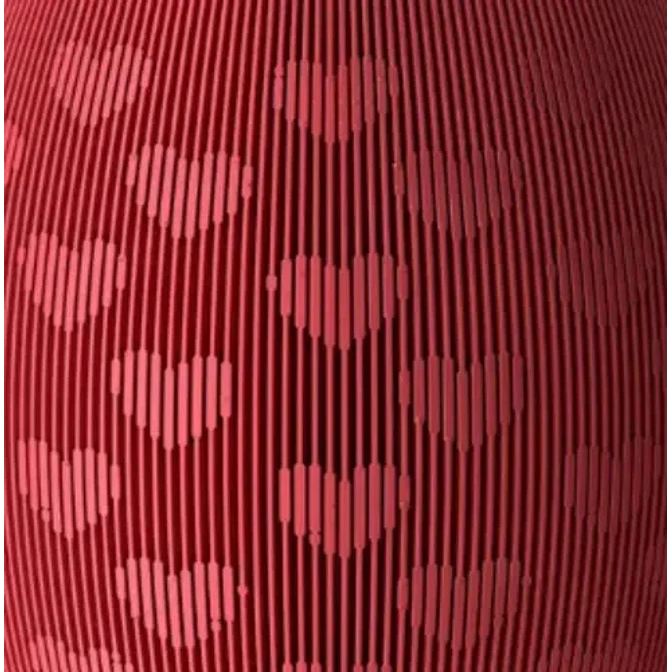 Jarrón Rojo Con Diseño De Corazones 3