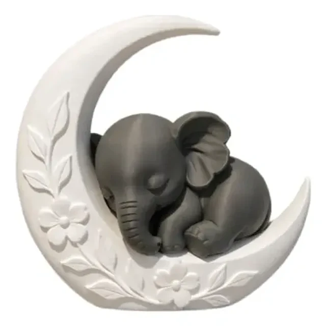 Escultura Decorativa- Elefante En La Luna
