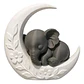Escultura Decorativa- Elefante En La Luna - Miniatura 1