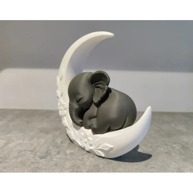 Escultura Decorativa- Elefante En La Luna 3