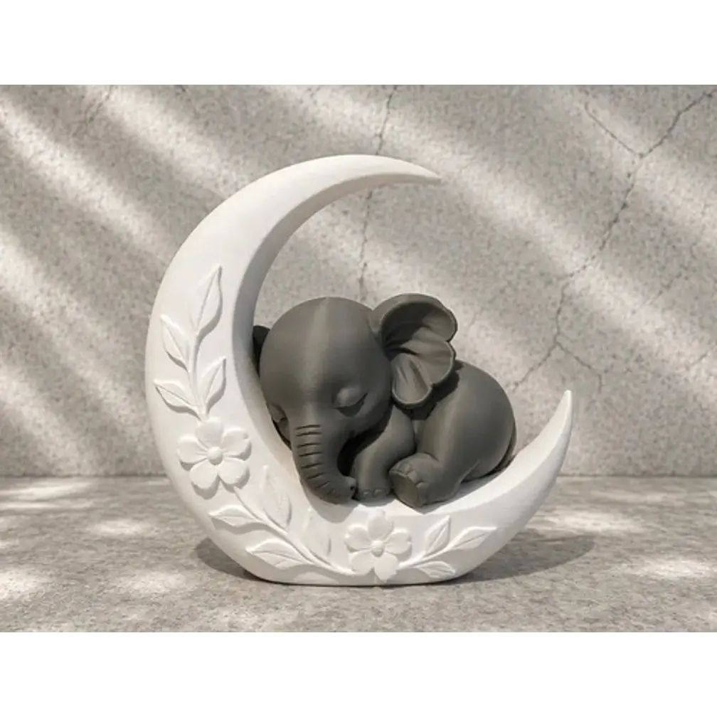 Escultura Decorativa- Elefante En La Luna 5