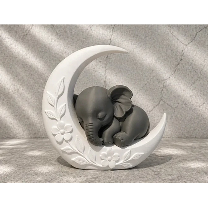 Escultura Decorativa- Elefante En La Luna 5