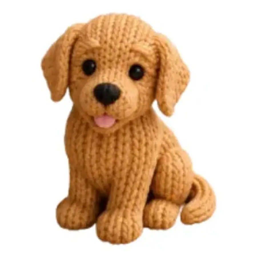 Figura Decorativa Prints Patro- Golden Retriever De Punto