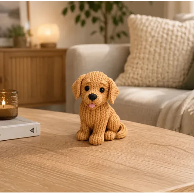 Figura Decorativa Prints Patro- Golden Retriever De Punto