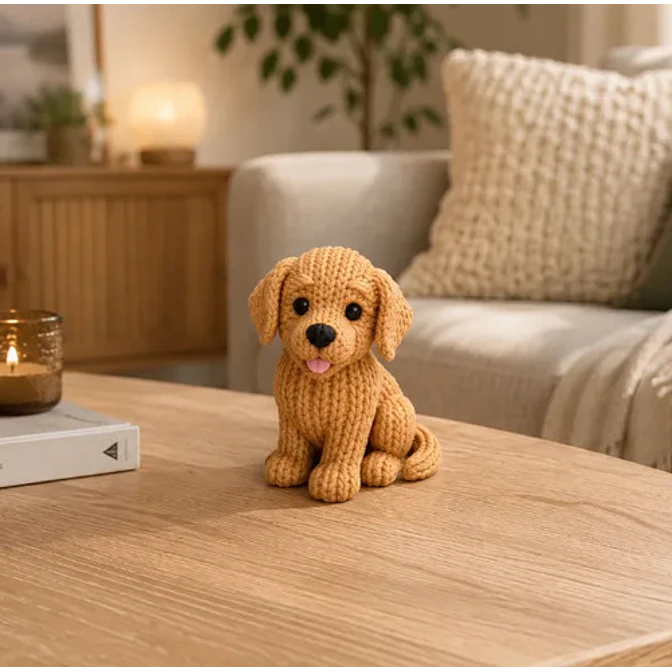 Figura Decorativa Prints Patro- Golden Retriever De Punto 2