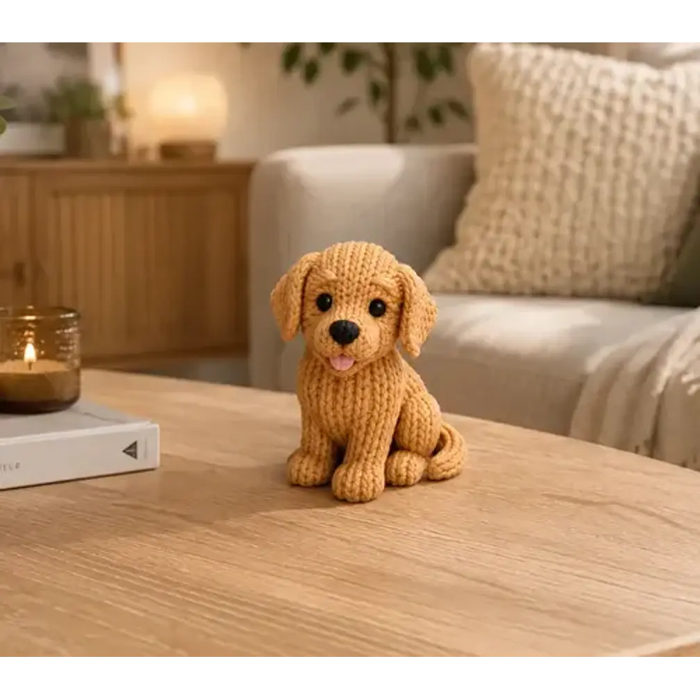 Figura Decorativa Prints Patro- Golden Retriever De Punto 3