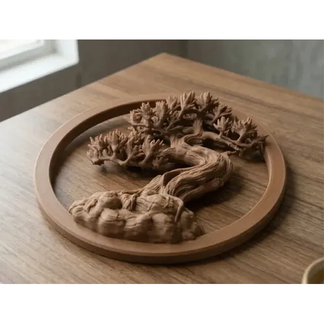 Escultura Decorativa- Bonsái Zen En Relieve