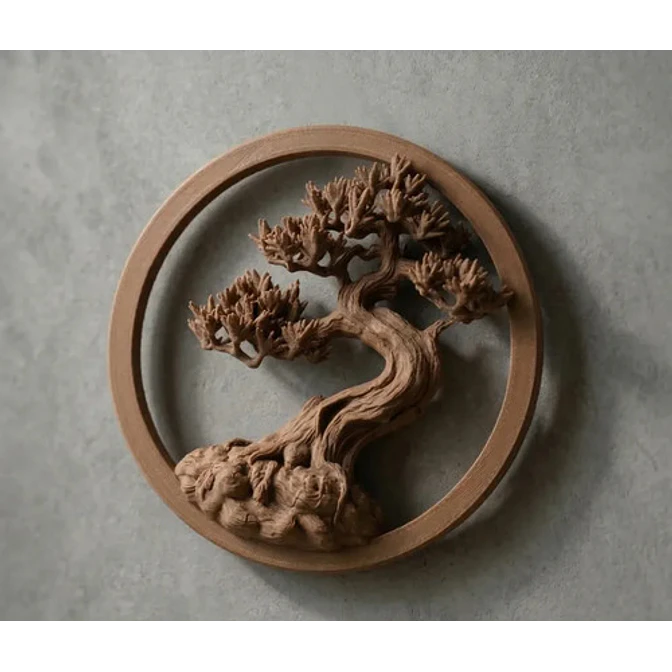 Escultura Decorativa- Bonsái Zen En Relieve 4