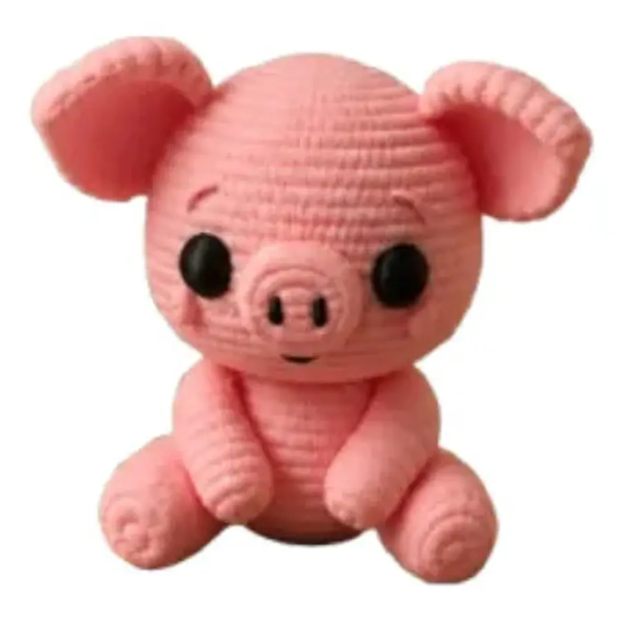 Figura Decorativa- Cerdito Tierno De Punto