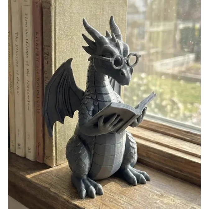Escultura Decorativa- Dragón Lector 3