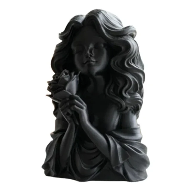 Escultura Decorativa- Niña Y Rosa